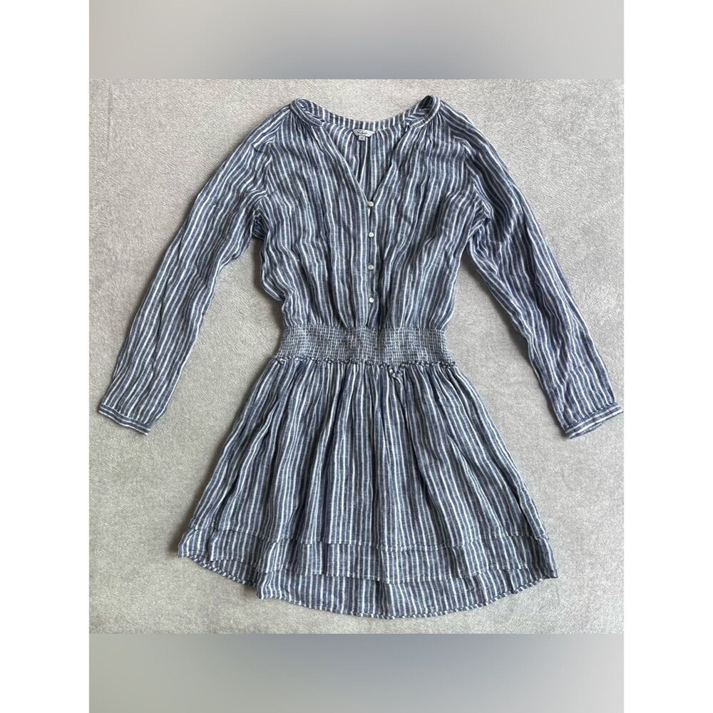 Rails Jasmine Linen Mini Dress in Tibet Stripe Blue